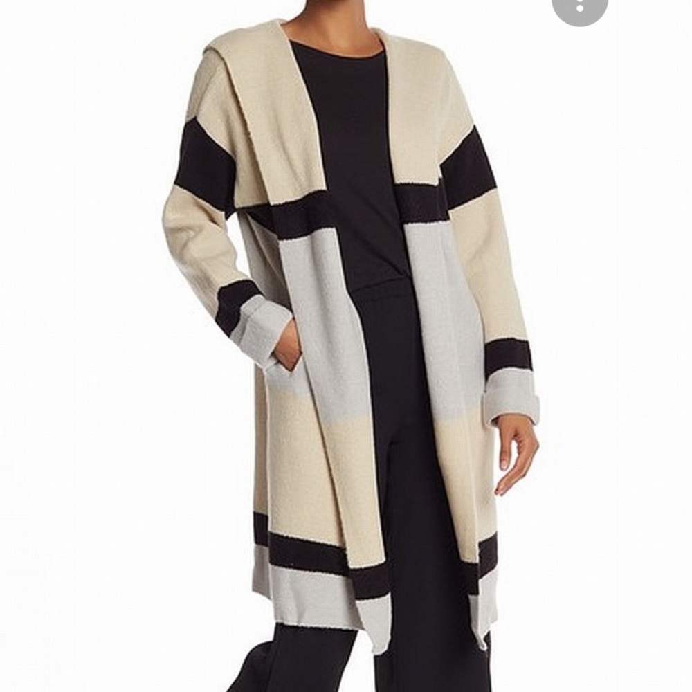 NWT Stripe Hooded Cardigan Sweater size M